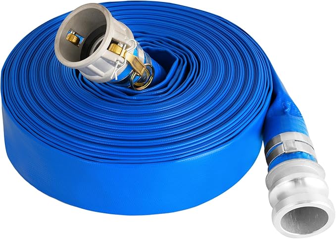 2" x 100 ft Backwash Hose for Swimming Pools, Heavy Duty PVC Water Lay Flat