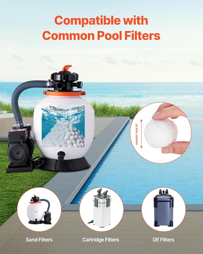 VEVOR Pool Filter Balls for Sand Filter, 3.5 lbs, Filter Balls Replace Pool