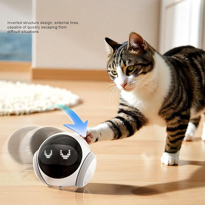 Vikye Pet Camera, 1080P Movable Pet Camera Indoor, 360 Pan/Tilt View 2 Way Talk Video Recording Puppy Cam, Night Vision, Motion Detection