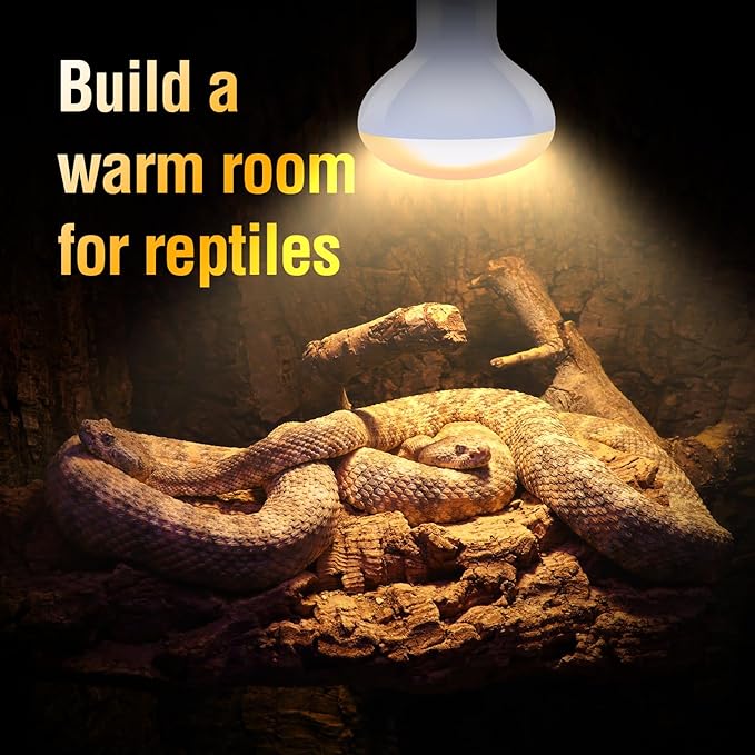 Leoterra Reptile Heat Lamp 100w Day and Night Heat Lamp Combo Pack for Turtle,Bearded Dargon,Lizard,Snakes Use Heat Light Bulb,Easy to Install