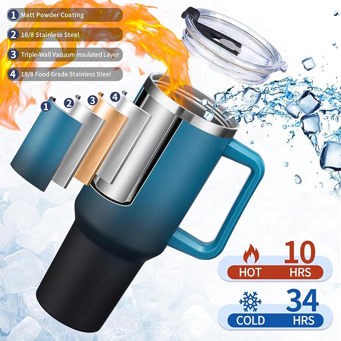 BENZZO Water Bottle, 40 oz Tumbler