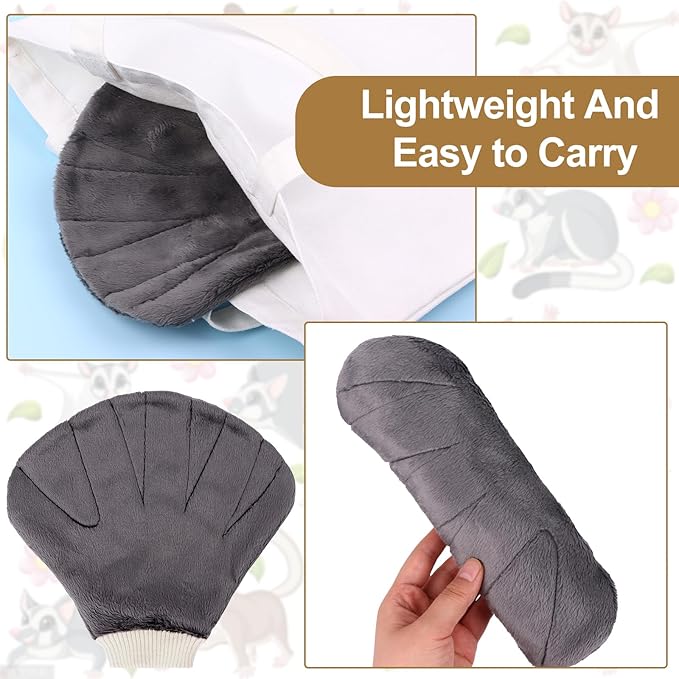 4 Pcs Sugar Glider Bonding Pouch & Mitt Sleeping Bag Small Animal Outdoor Breathable with Shoulder Strap Handling Gloves Bite Proof Calming for Sugar Gliders Hedgehogs Hamsters Pet