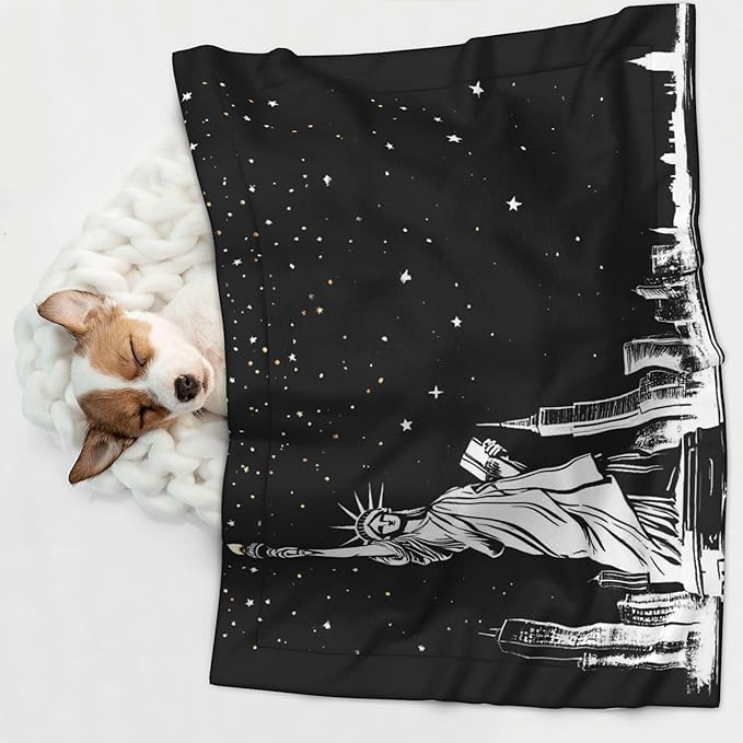 Waterproof Dog Blanket Soft Pet Blanket for Puppy Cat, Fleece Cat Throw Blankets for Furniture Bed Couch Sofa Reversible - New York City1
