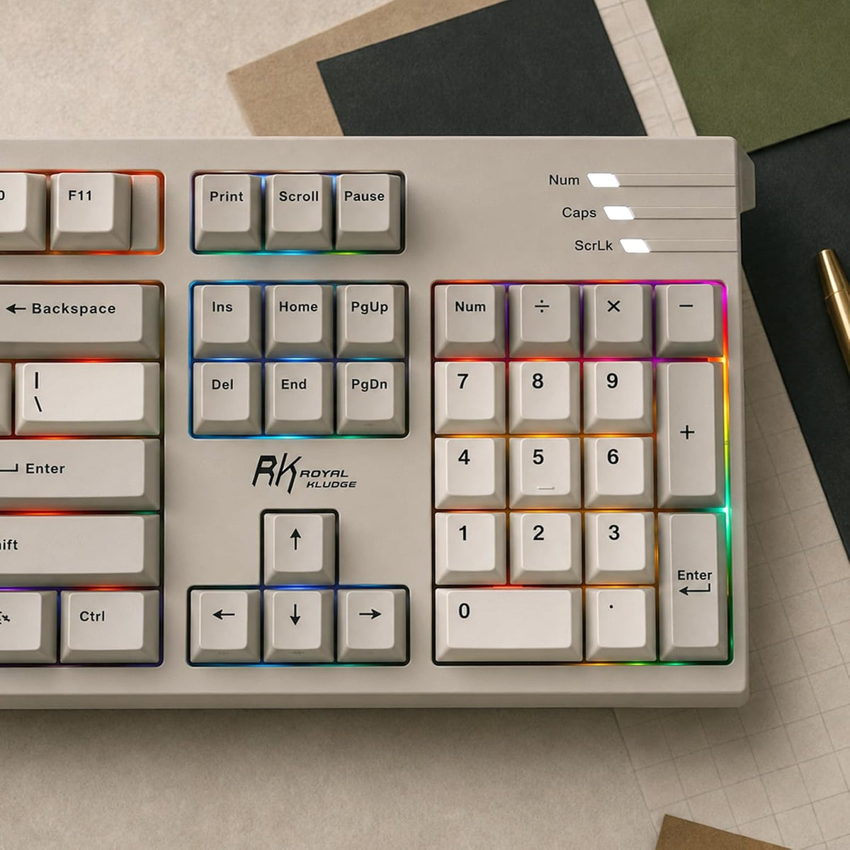 RK ROYAL KLUDGE R104 Wired Mechanical Keyboard Full Size, Gasket Mount