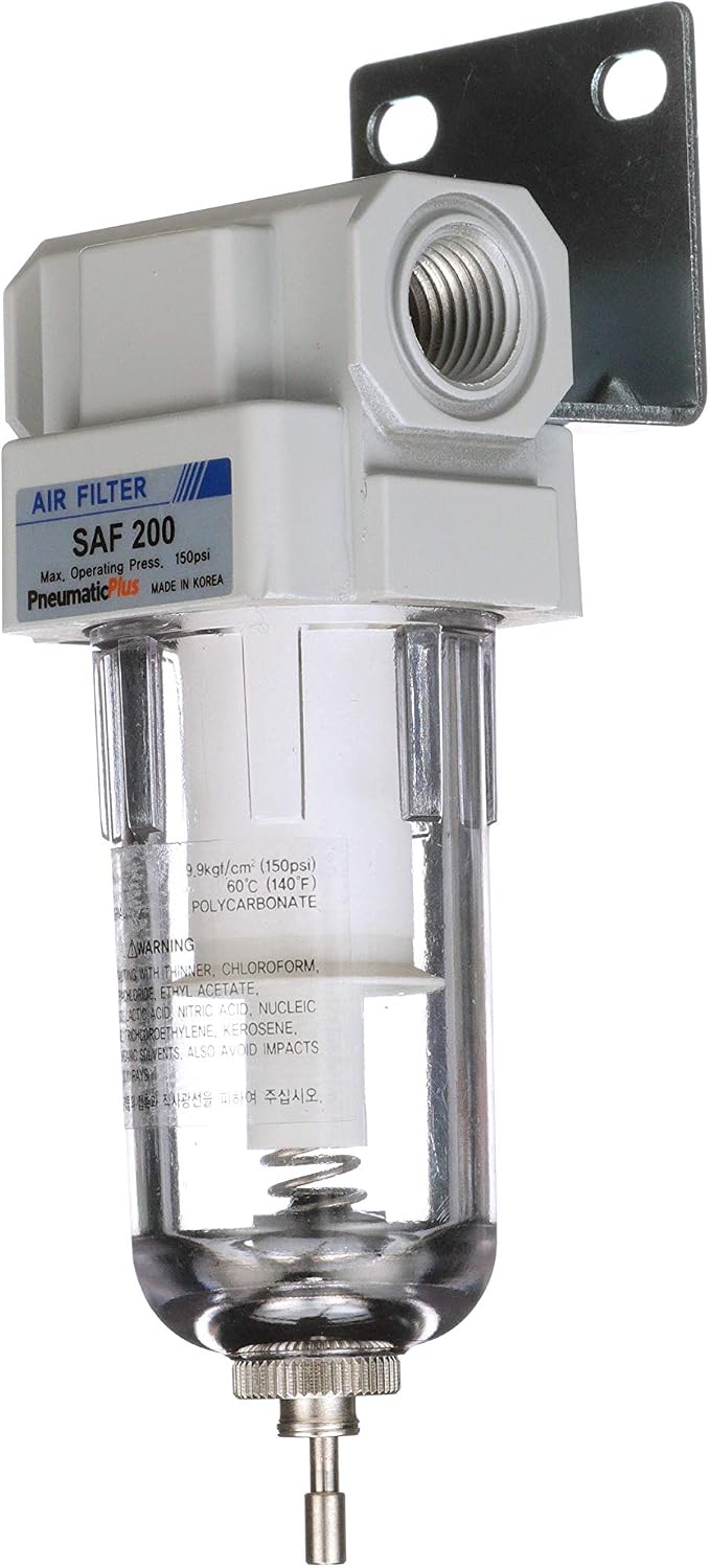 PneumaticPlus SAF200-N02B Miniature Compressed Air Particulate Filter 1/4" NPT