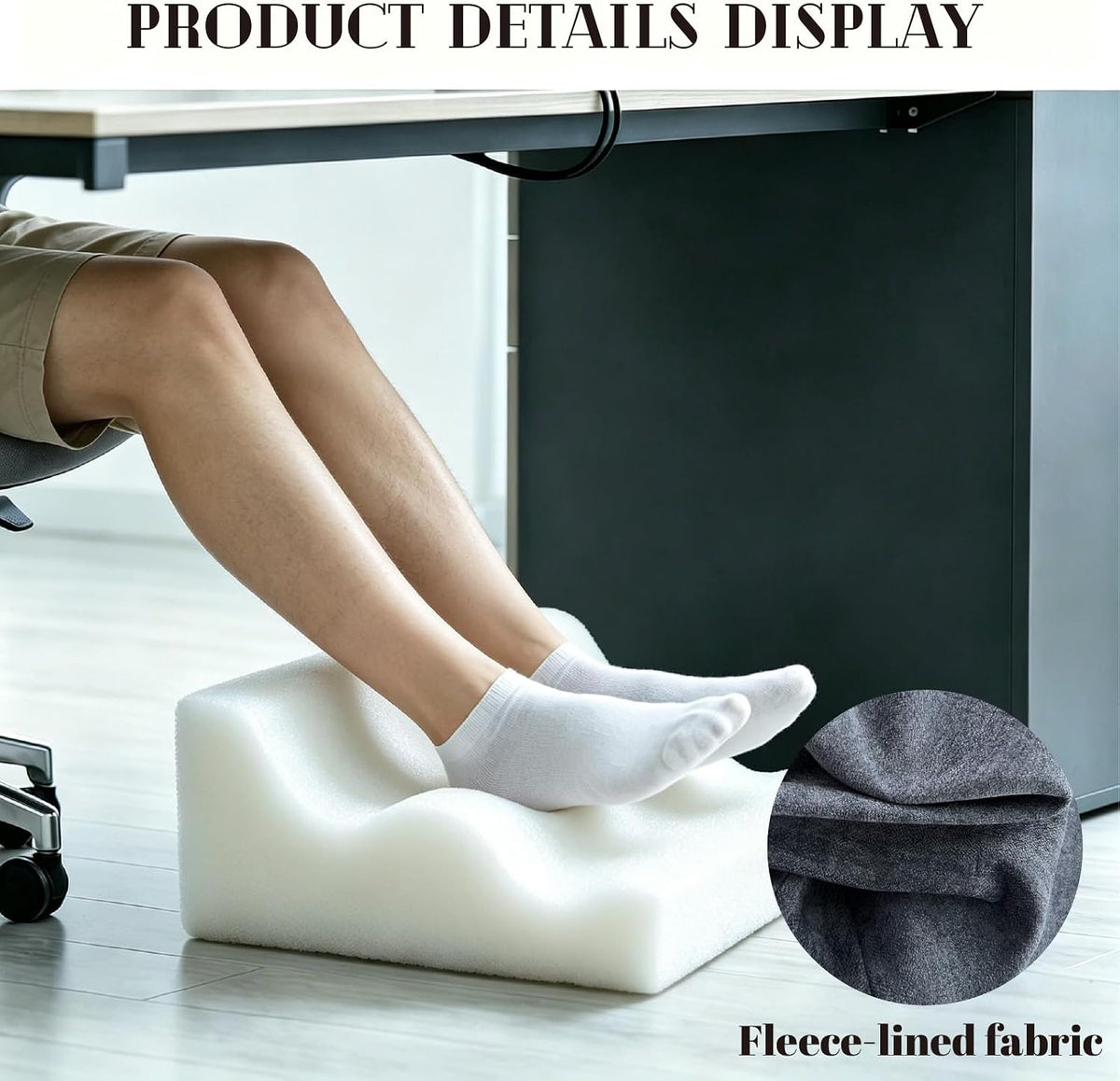 Work Foot Rest Under Desk,Comfort Foot Rest for Couch (Light Gray, 002)