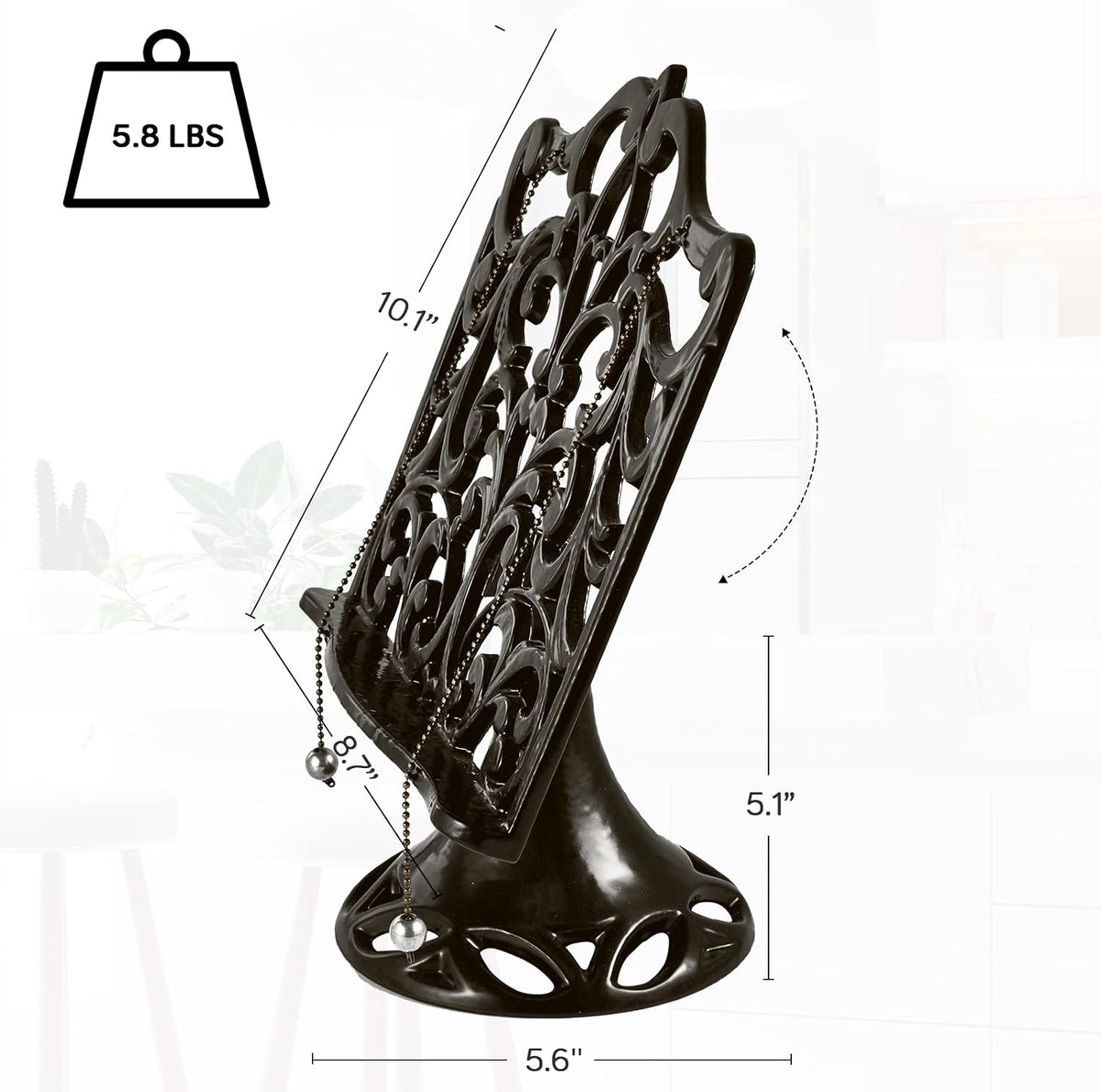 JOGREFUL Adjustable Cast Iron Cookbook Stand, Recipe Holder Latte Gold