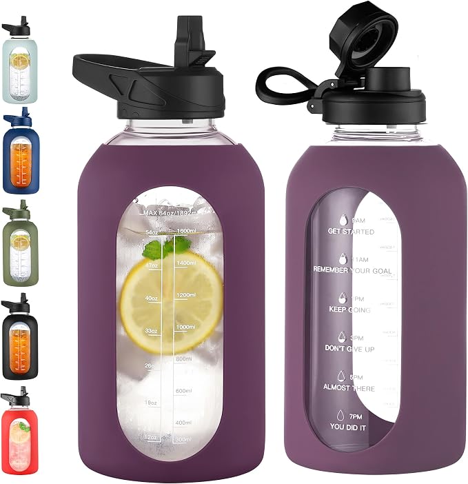 CIVAGO 64 oz Glass Water Bottle