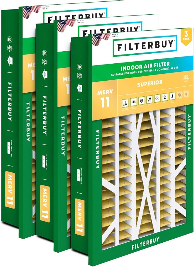 Filterbuy 20x30x5 Air Filter MERV 11 Superior Pet & Allergy Defense,