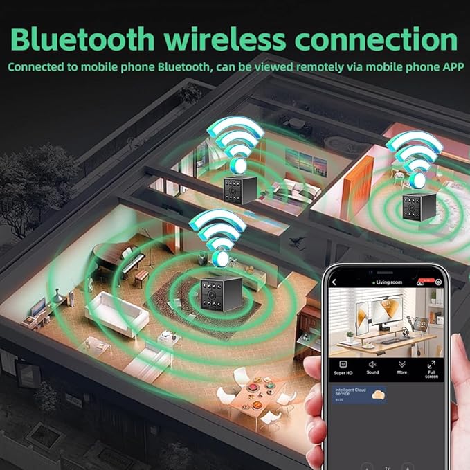 3T6B Mini Home Security Camera, 1080P HD Hidden Spy Camera with Night Vision & Motion Detection, Phone App Alerts for Indoor/Outdoor Wireless Surveillance, Baby, Pet, Car (Without SD Card)