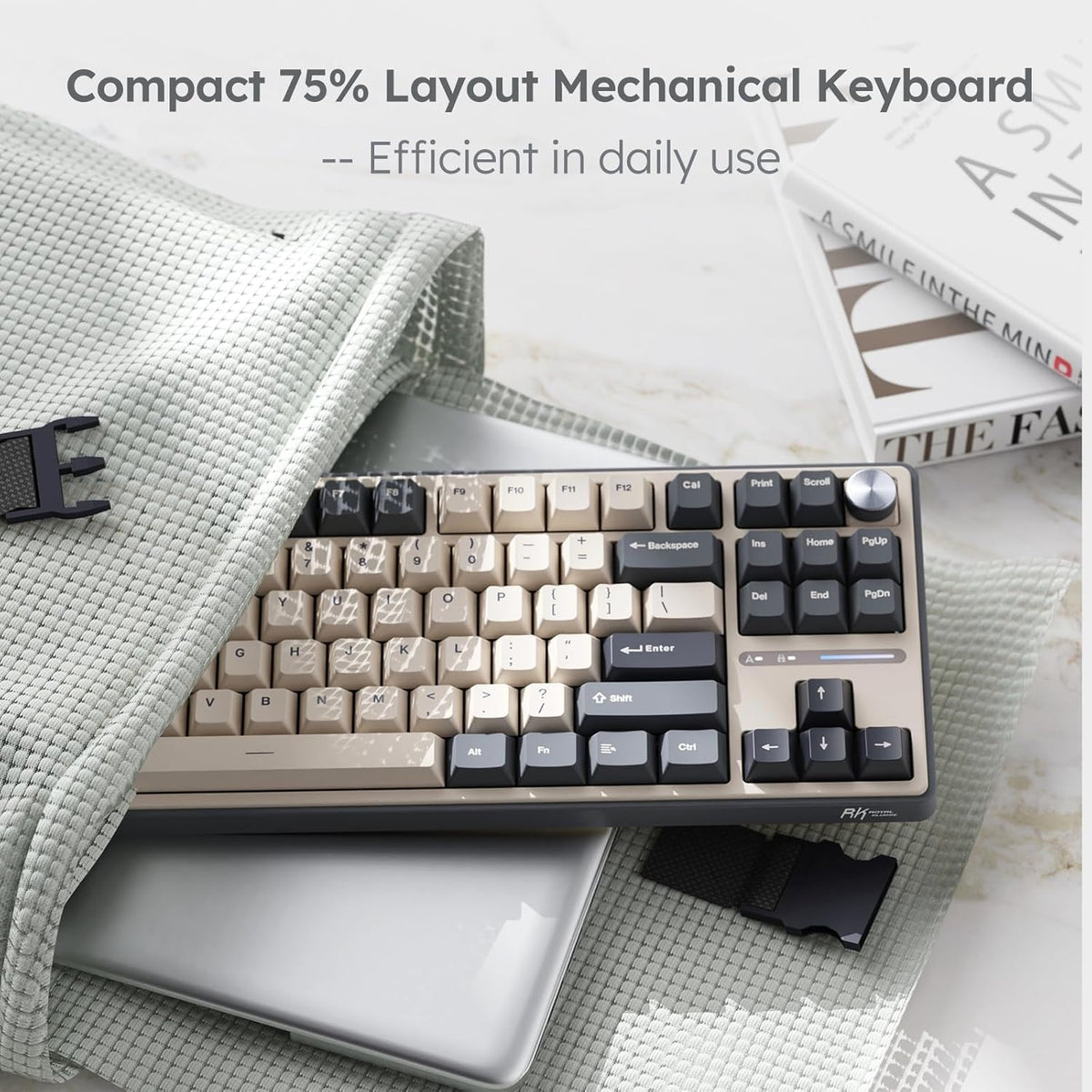 RK ROYAL KLUDGE R87 Pro Wired Mechanical Keyboard TKL with Knob, QMK/VIA