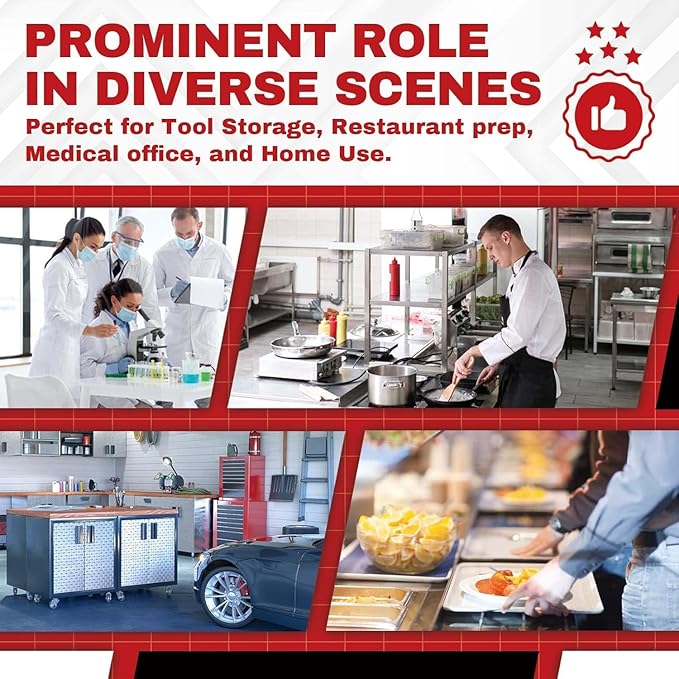 DuraSteel 24x24 NSF Stainless Steel Cart Work Table - Heavy Duty Rolling Food Prep Table - Metal Utility Cart on Wheels Caster, Grill Stand Microwave Outdoor Kitchen Tables Countertop Island Large Top