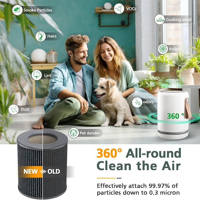 2 Pack Air Mini PECO-HEPA Replacement Filters Compatible