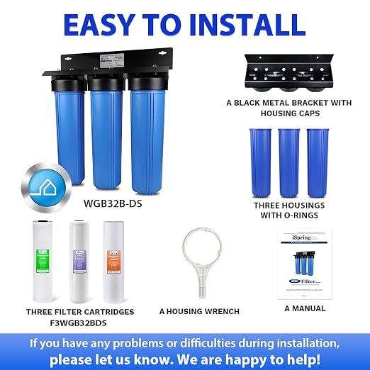 iSpring Anti-Scale Whole House Water Filter System w/Sediment, Polyphosphate