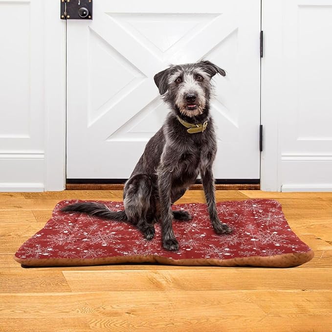 Christmas Snowflake Pet Bed Cute Dog Bed Mat Absorbing Non Slip Pad Pet Sleeping Mat for Small, Medium, and Large Dogs Puppy Cat 24 in x 18 in