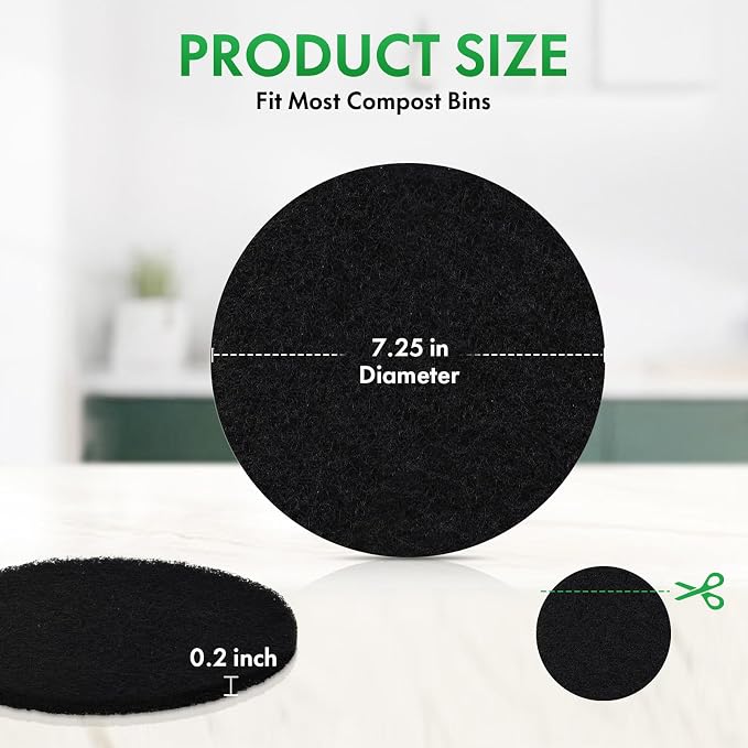 ENLOY 7.25 Inch Charcoal Filters