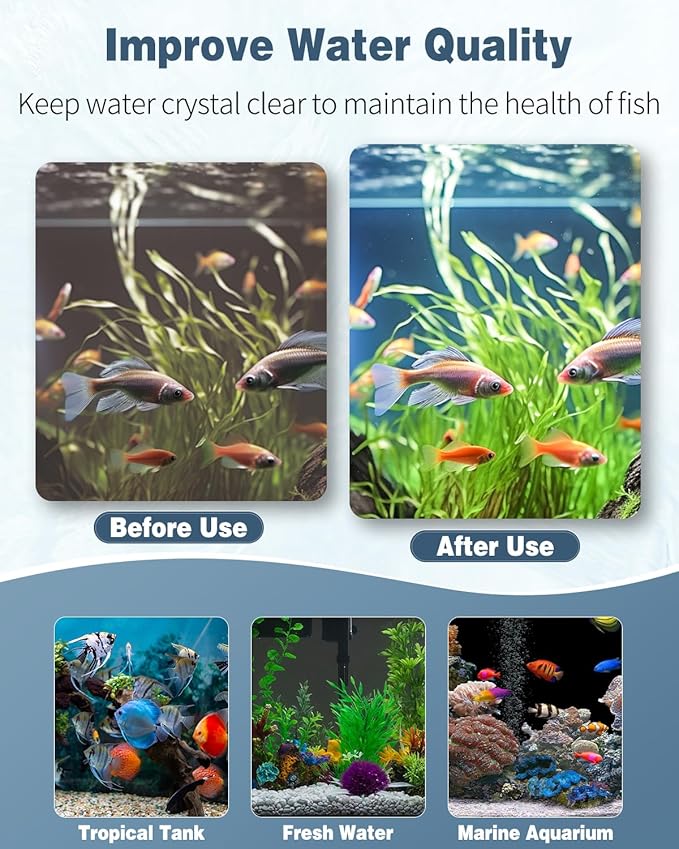 Pawfly Aquarium Bio Sponge Filter Media Pad, 6.3" x 5.5" x 0.78"Filter Foam Sponge Pads Cut-to-Size Foam for Fish Tank Filters Sumps Ponds Hydroponics, 12 Pack