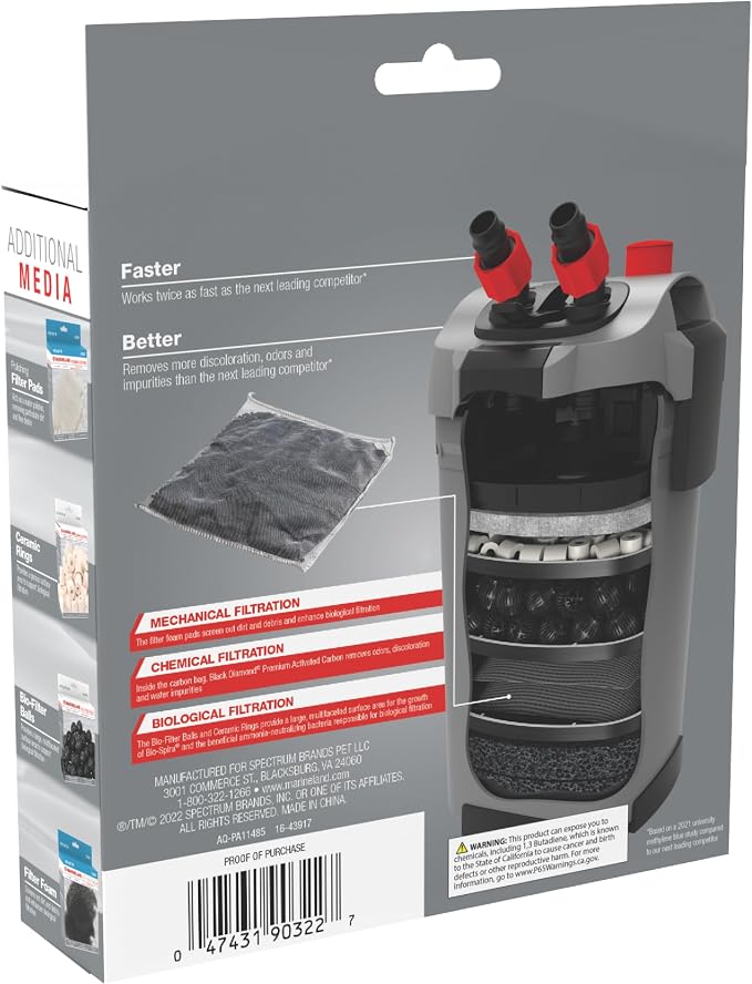 Marineland Carbon Bags, Support Chemical Aquarium Filtration, Rite-Size S