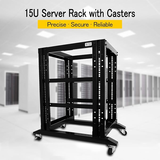 Raising Electronics Server Rack Open Frame Rack 4 Post 19 inch Adjustable