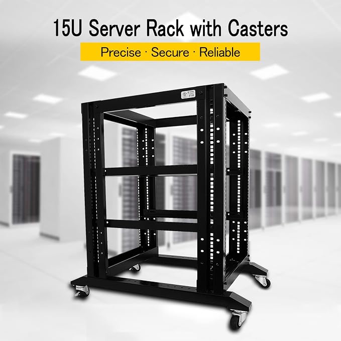 Raising Electronics Server Rack Open Frame Rack 4 Post 19 inch Adjustable