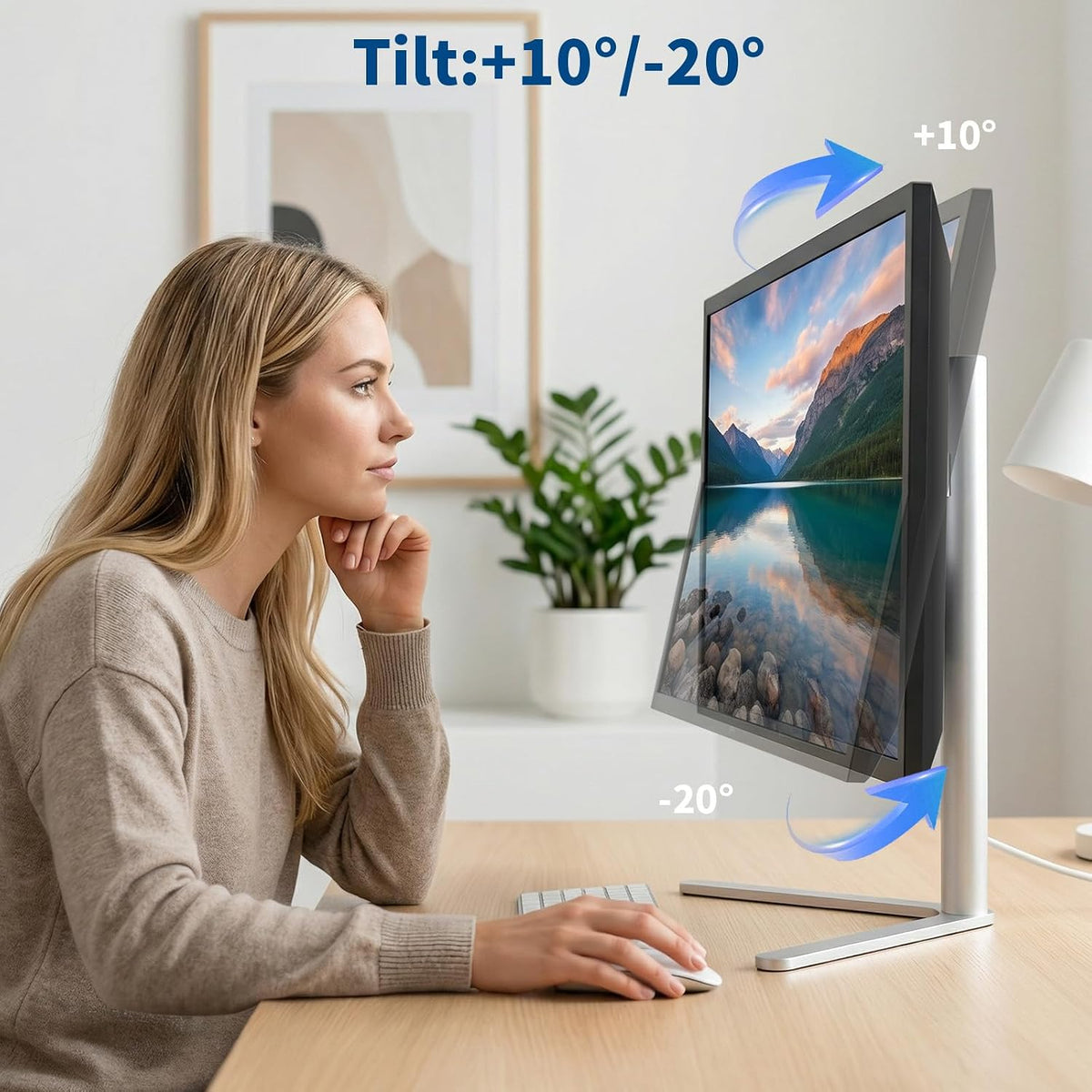 Aluminum VESA Monitor Stand for Monitor Weight 7.7-11 lb, 24-27″