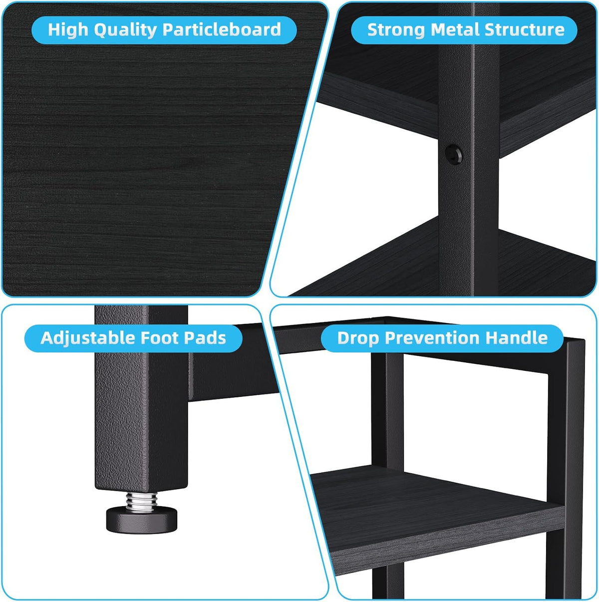 Marbrasse Desk Shelf with Drawer, 40" Desk Hutch for Computer Monitor, Desk Shelf for top of Desk, Wooden Desktop Bookshelf Storage Rack for Home Office Dorm - Black