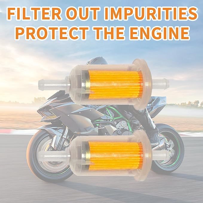 2 Pcs Motorcycle Fuel Filter, High Flow Inline Diesel Gasoline Fuel Filter