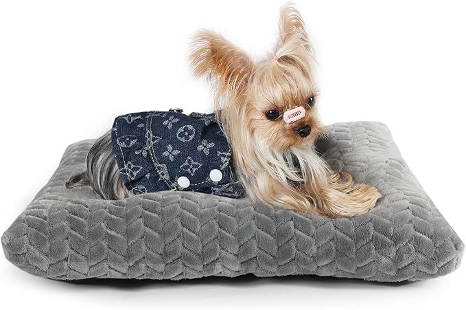 Crate Pads for Dog Cages Dog Bed for Small Dogs Crate Washable 22 inch Dog Crate Bed Dog Mats for Sleeping,Up to 15 lbs Soft and Fluffy Small Dog Bed for Crate Tire Printing Gray S.