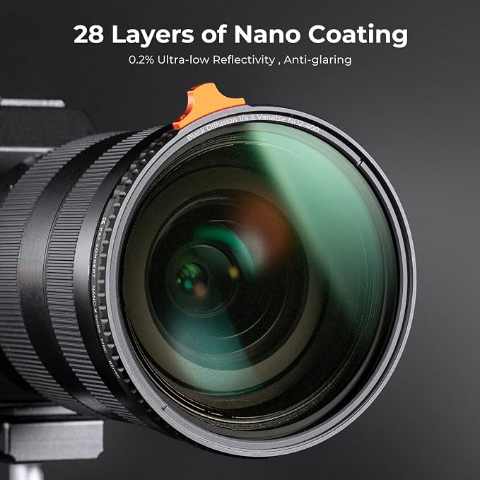 K&F CONCEPT 55mm Black Diffusion Mist 1/4 Effect & Variable ND2-400 Neutral
