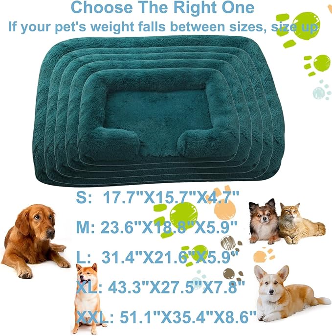 Dog Beds Large Sized dog Orthopedic, Sofa Dog Bed with Waterproof Lining and Nonskid Bottom, Rectangle Washable Dog Bed for Medium Small Dogs and Cats Comfortable ( Color : Blue1 , Size : 23 x 18" )