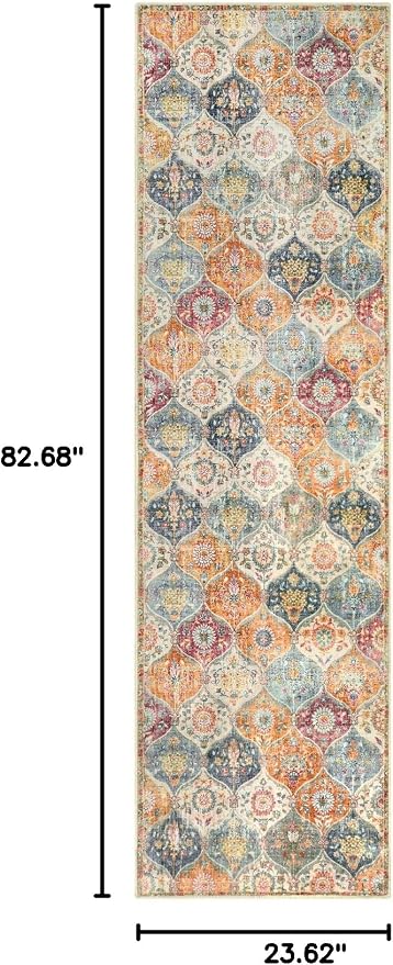 Lahome Moroccan Washable Kitchen Runner, 2x7 Runner Rug