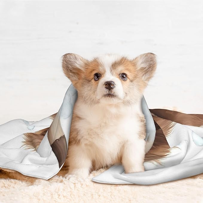 Waterproof Dog Blanket Soft Pet Blanket for Puppy Cat, Fleece Cat Throw Blankets for Furniture Bed Couch Sofa Reversible - Cow