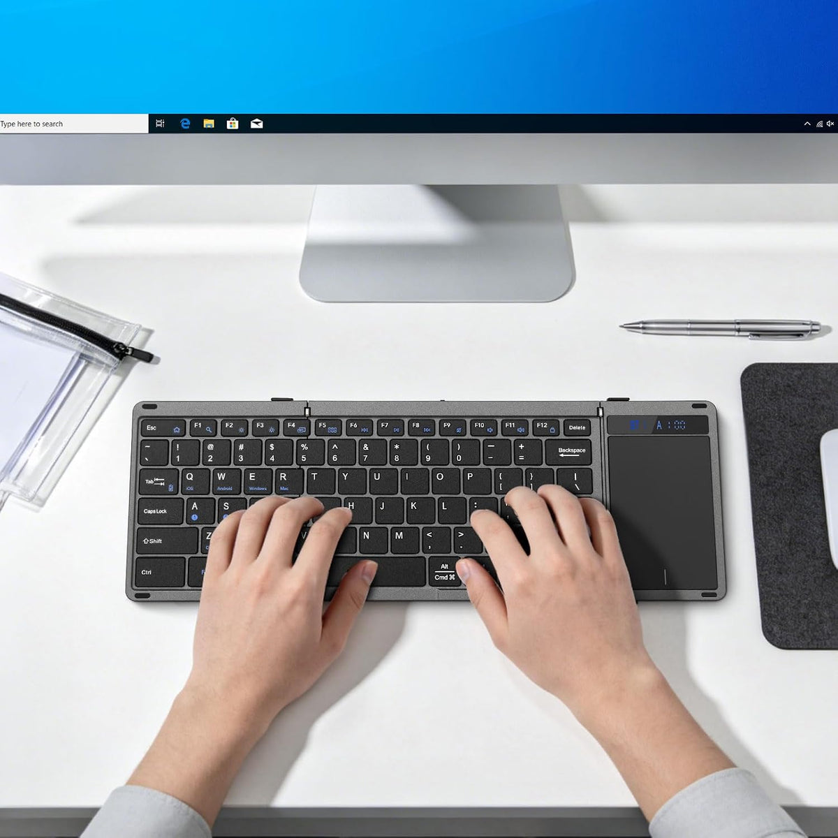 Rii RK809Pro Foldable Bluetooth Keyboard with Touchpad