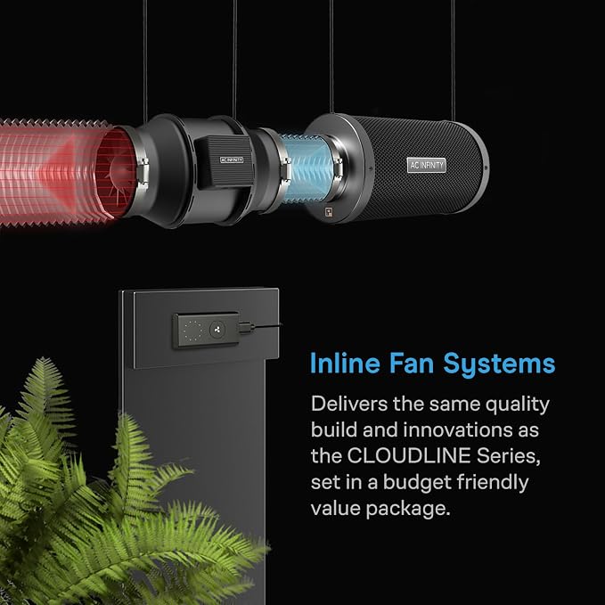 AC Infinity Air Filtration Kit 4”, CLOUDLINE LITE Inline Fan and Carbon Filter
