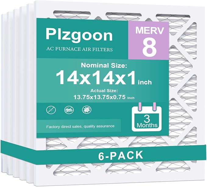 14x14x1 Air Filter MERV 8 AC Furnace Filters MPR 600 Pleated Air Filters