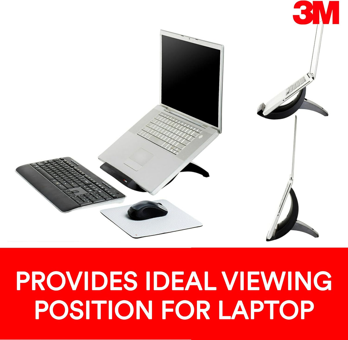 3M Vertical Notebook Computer Riser With Cable Management, 9" X 12" X 6.5" To 9.5", Black/charcoal Gray, Supports 20 Lbs