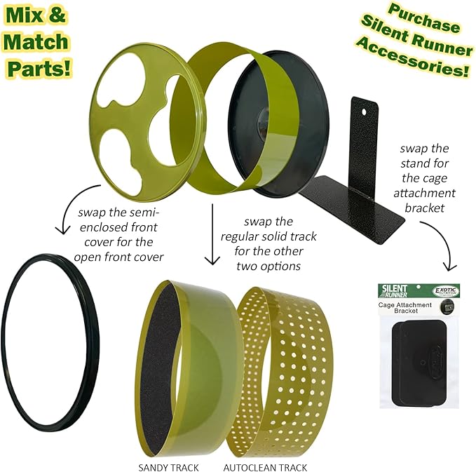Sandy Track - for Green Silent Runner 12" Wide - Textured Nail Trimming Track for Pet Exercise Wheel (Green 12" Wide)
