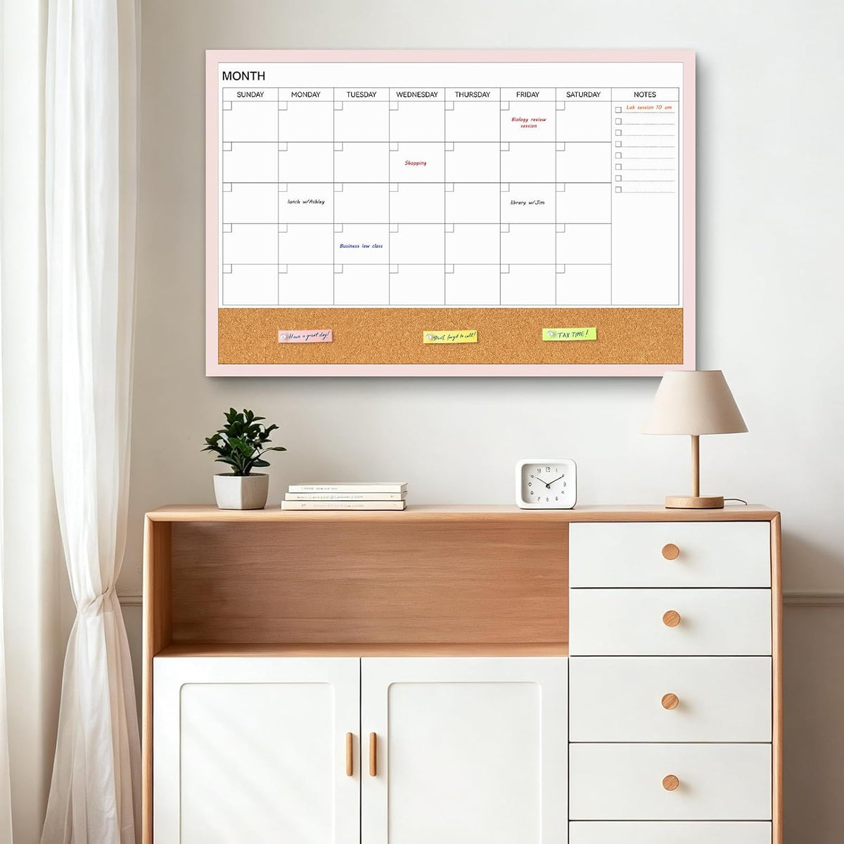 Dry Erase Calendar Whiteboard for Wall, 36'' x 24'' White Board Calendar