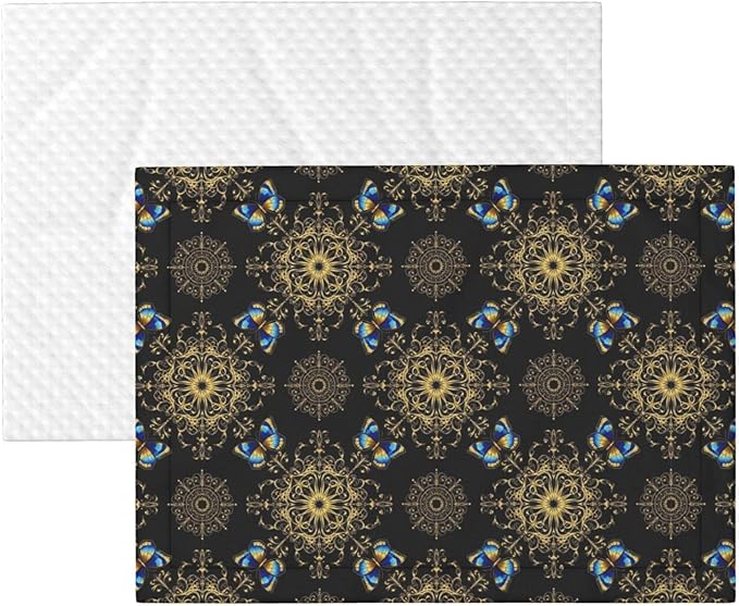 Two Sided Plush Pet Blanket for Crates Carriers Home Use, Colorful Mandala Art Flower Tie Dye, Reversible Throw with Cozy Dot Fabric and Silky Reverse for Small Large Pets