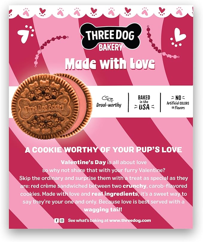 Three Dog Bakery Red Velvet Valentine's Day Lick'n Crunch 13 oz
