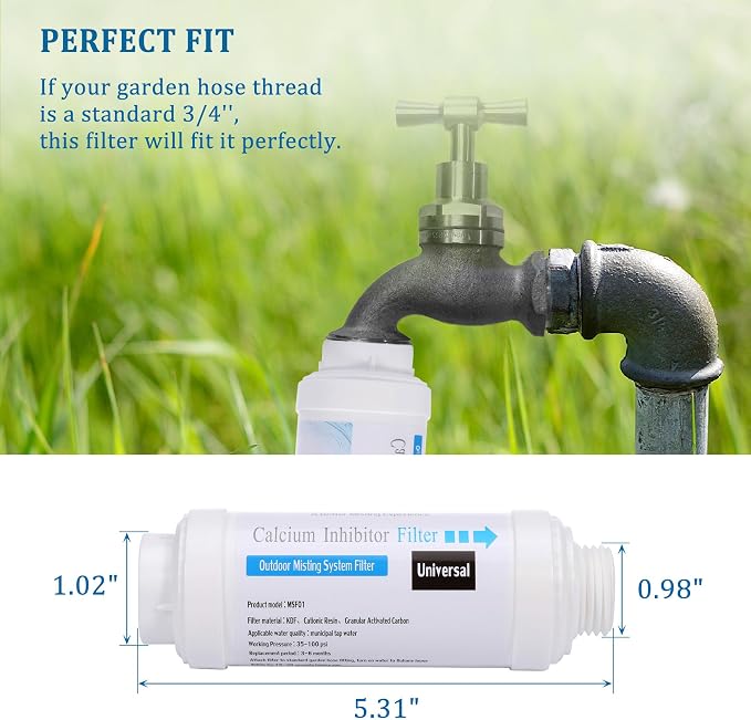 Yoption Calcium Inhibitor Filter, Outdoor Misting System Filter,