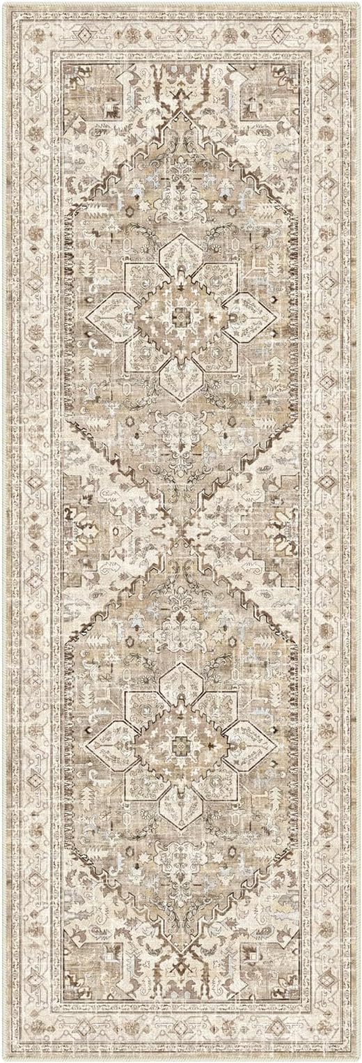 Yamaziot Washable Runner Rug, 2x6 Non-Slip Boho Vintage Hallway Rug Runner