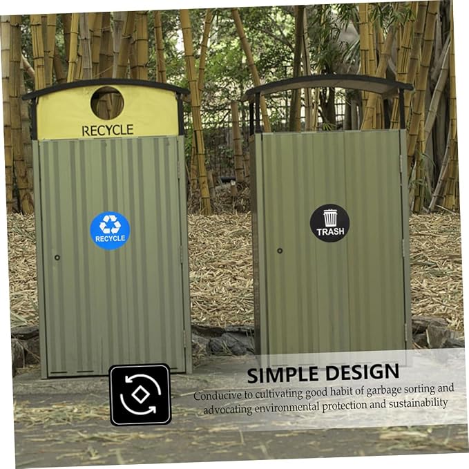 8pcs Trash Sorting Decals Self-Adhesive Waste Container Stickers