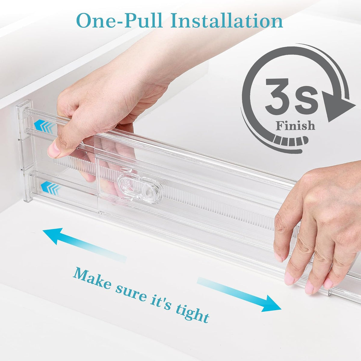 Vtopmart 4" Regular Upgrade Drawer Dividers for Clothes, 12.8"-22.3" 8 Pack