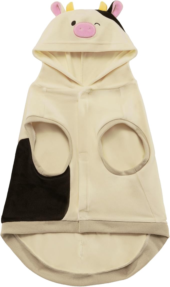 Squishmallows Original Connor The Cow Pet Hoodie - Ultrasoft Official Jazwares Pets Apparel (Medium) Multicolor