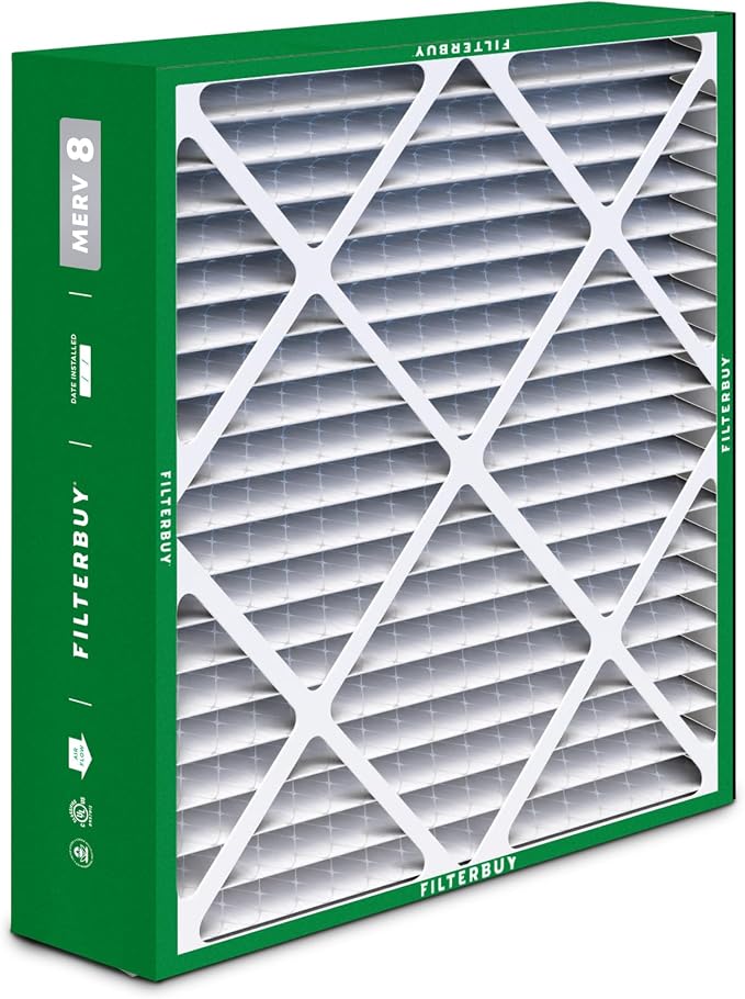 Filterbuy 16x22x5 Air Filter MERV 8 Essential Dust & Allergy Defense, Pleated