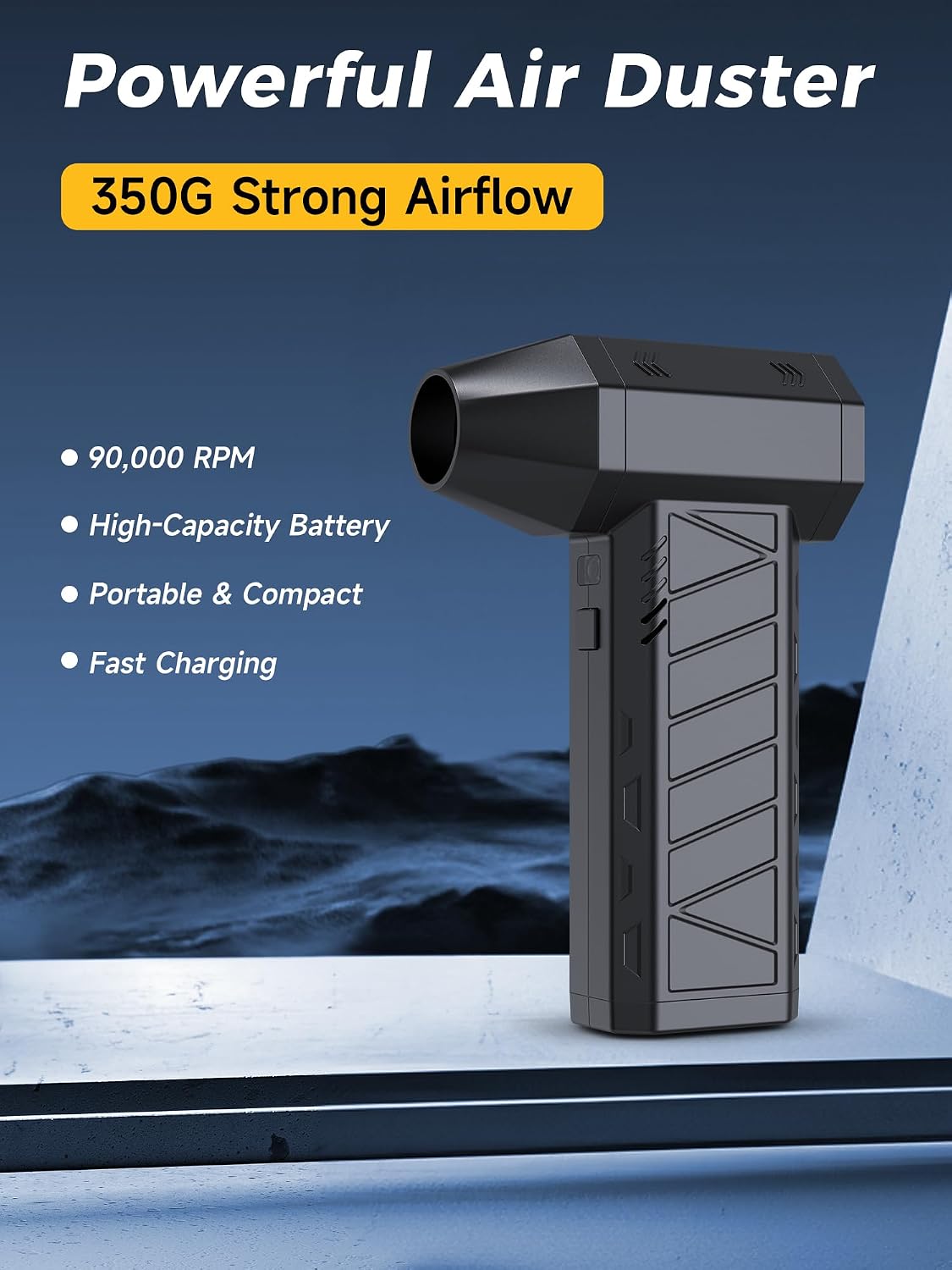 Compressed Air Duster, Rechargeable 4-Gear Adjustable Air Gun