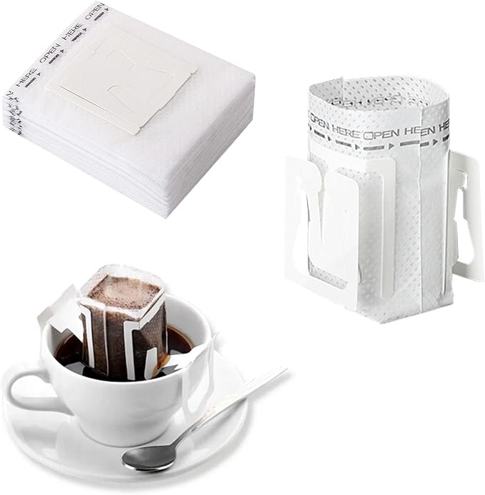 100PCS Portable Coffee Filter Paper Hanging Ear Drip Coffee Single Drinker