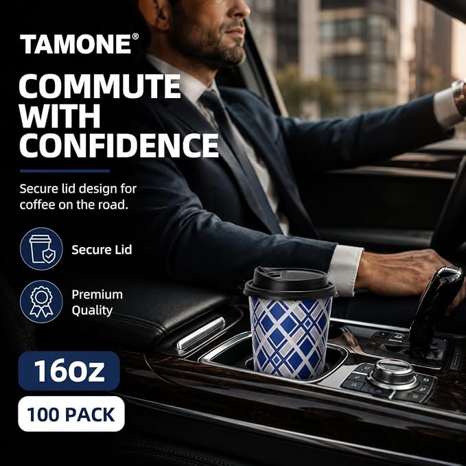Tamone 100 PACK 16OZ Disposable Coffee Cups