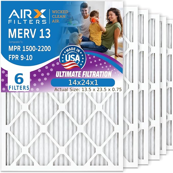 AIRX FILTERS WICKED CLEAN AIR. 14x24x1 Air Filter MERV 13 Electrostatic Pleated